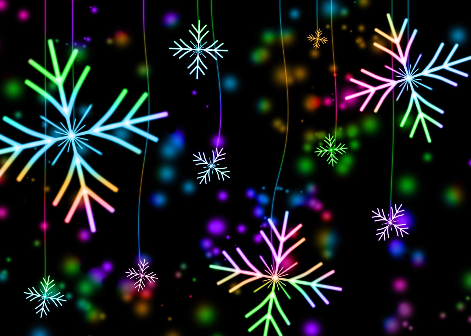 colorful snowflakes