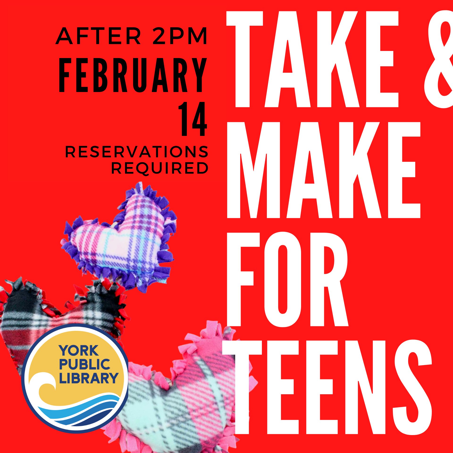 Take and Make for Teens No Sew Pillow - Register