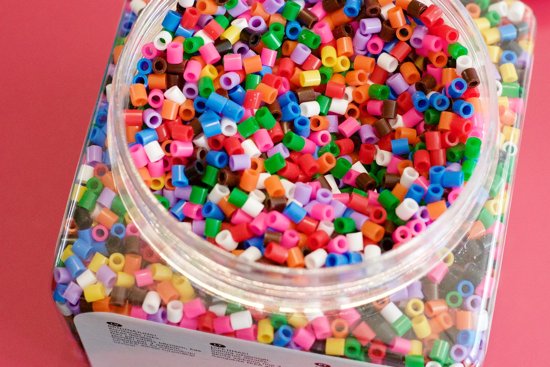 tiny beads in a jar