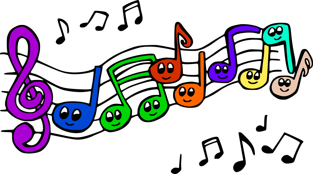music notes with smiles