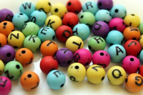 round letter beads