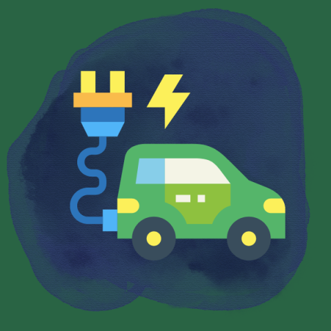 electric car graphic