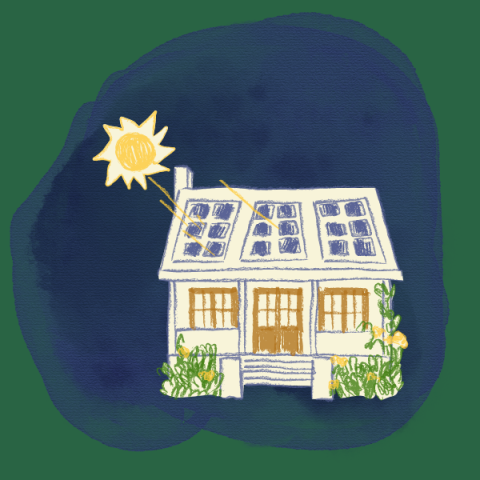 solar house illustration