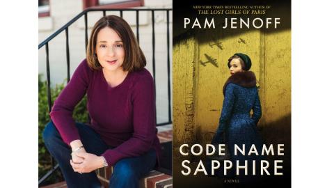 pam jenoff headshot and book cover code name sapphire