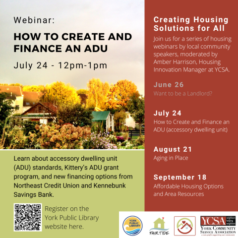 How to Create and Finance an Accessory Dwelling Unit (ADU) Webinar Flyer