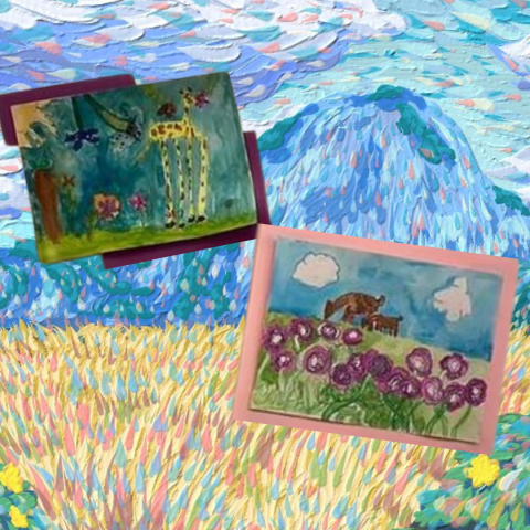 student water color paintings of flowers