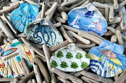 decoupage shells