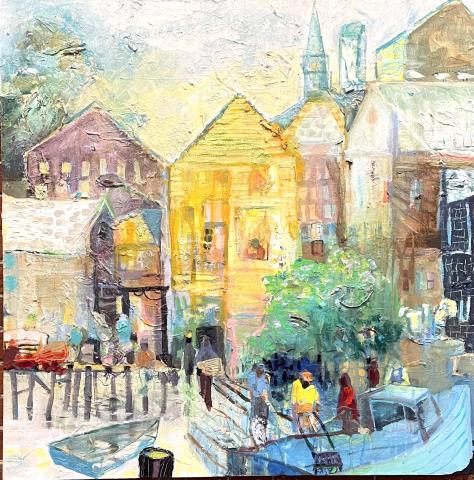 Painting: Yellow House, by Dustan Knight