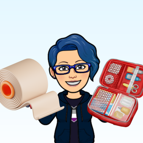 Danie holding a first aid kit