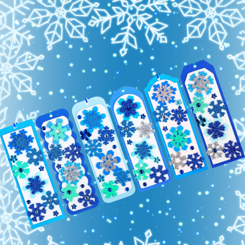 snowflake themed bookmarks
