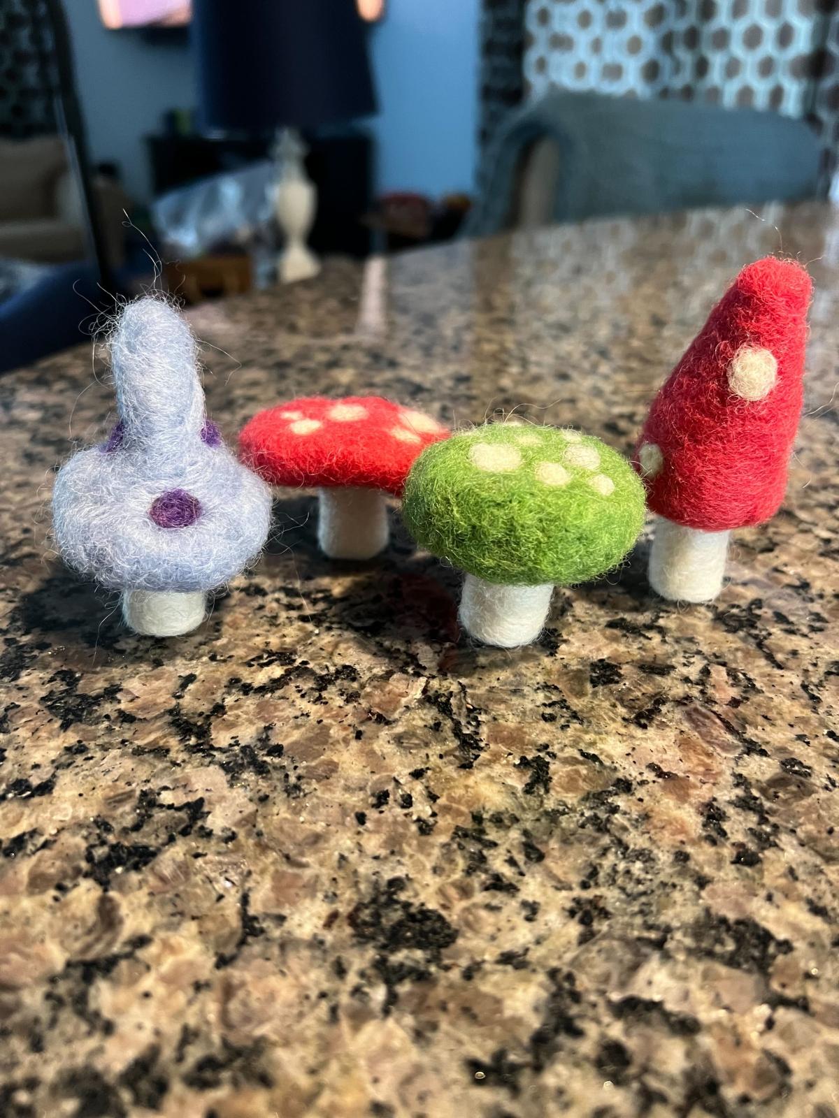 felted mushrooms