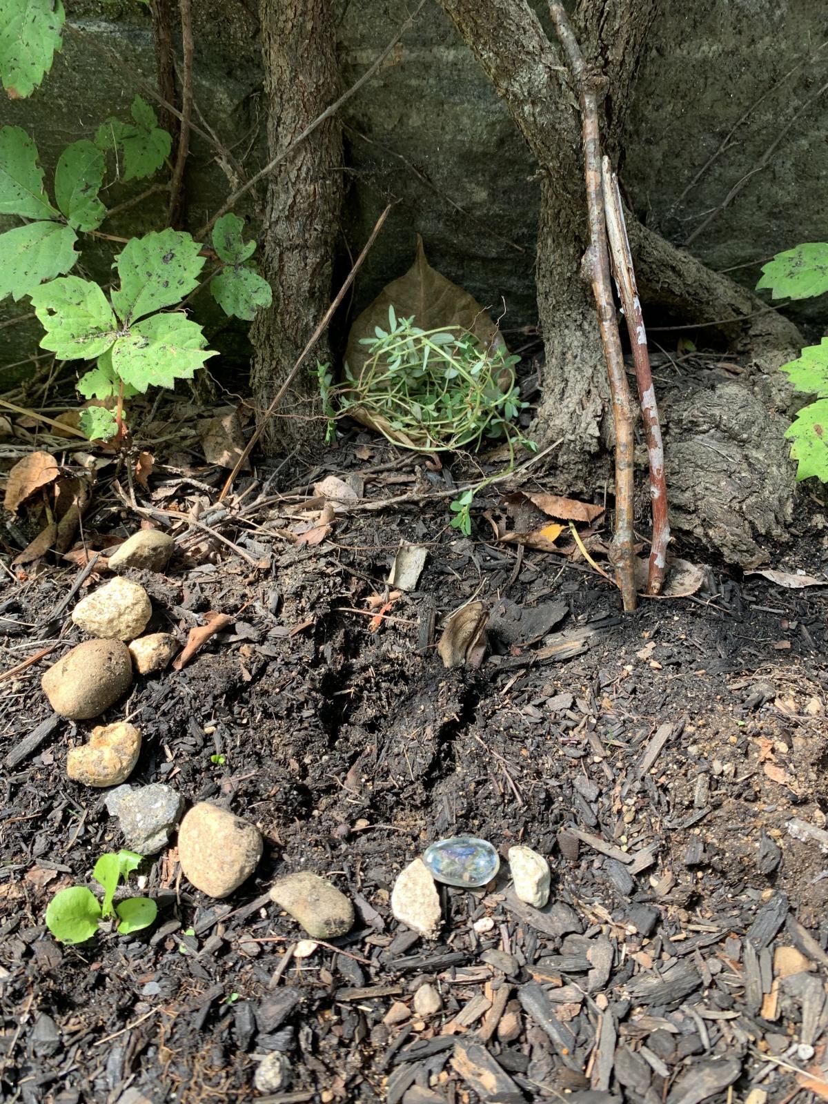 fairy house with stone path