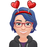 danie wearing heart themed headband boppers